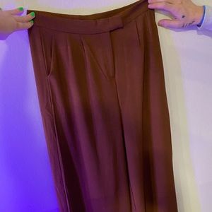 Textured Tailored Wide Leg Pants